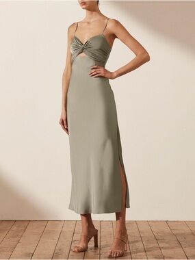 Shona Joy | Twist Front Sleeveless Midi Dress